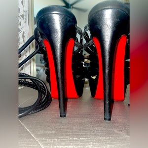 Christian Louboutn Black leather stilettos. Size 36 1/2 US size 6 1/2